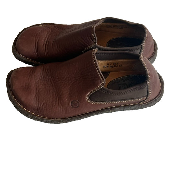 Born Shoes Womens 36.5 6 M Fine Tree Slip On Chelsea Loafer W6810 Brown Leather - Picture 4 of 13